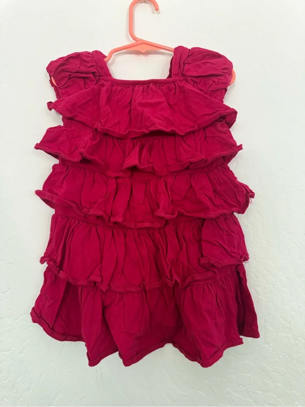 GAP Girls Ruffled Tiered Dress - Bright Fuchsia Pink